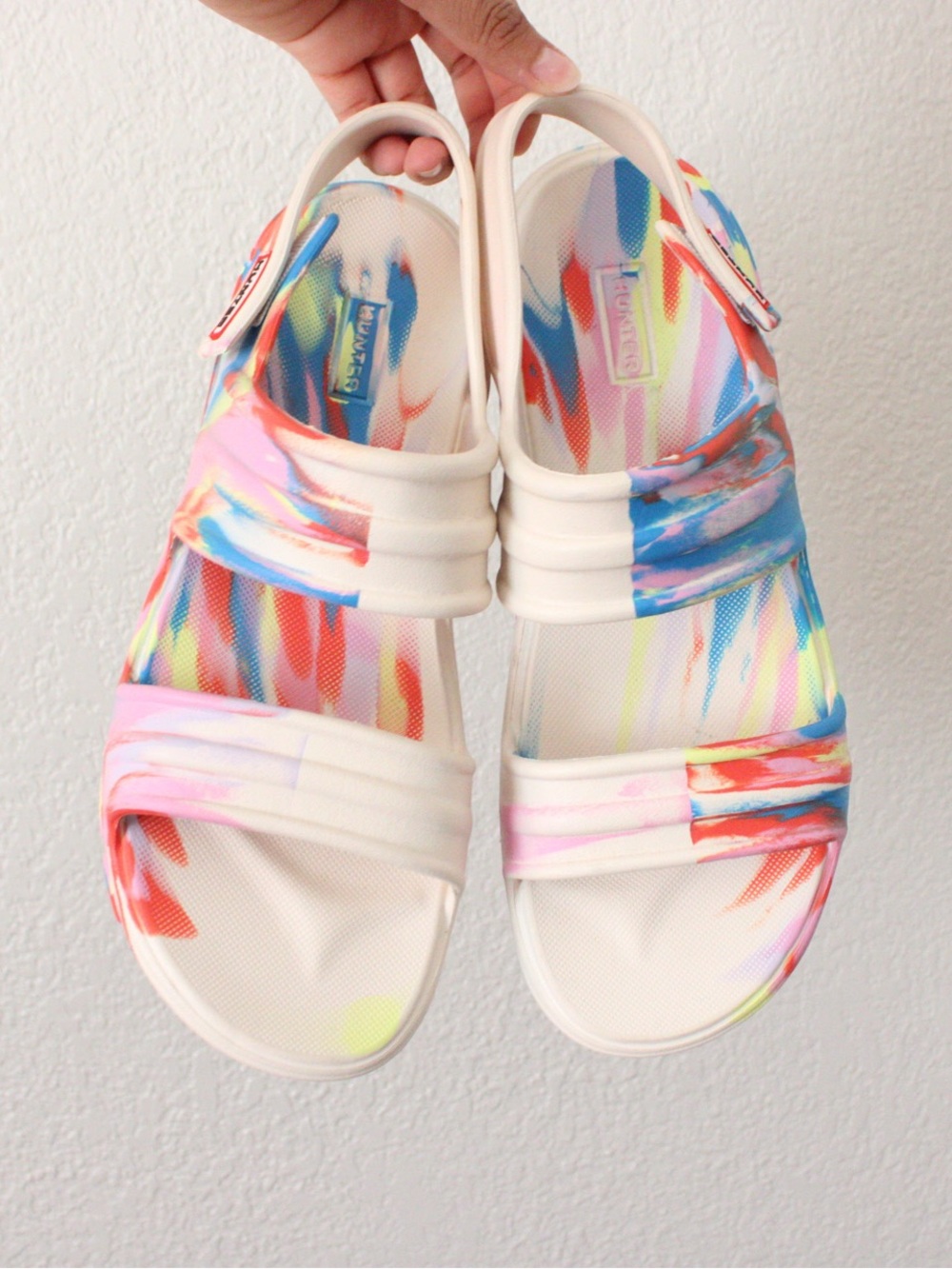 Hunter Bloom Algae Marble Foam Platform Sandals
